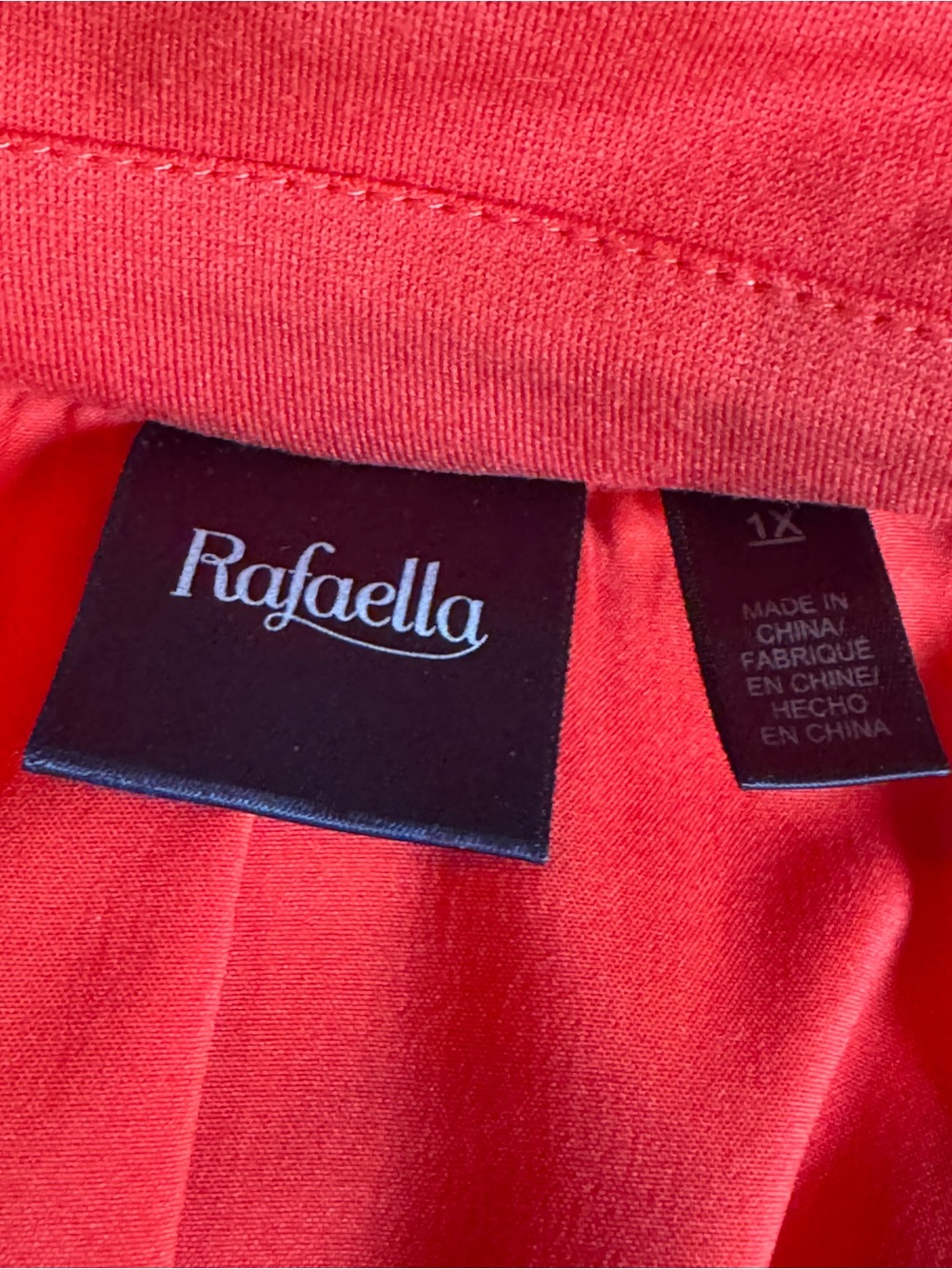 Rafaella Vibrant Red Orange Asymmetrical Zip moto Jacket 1X - Picture 6 of 8